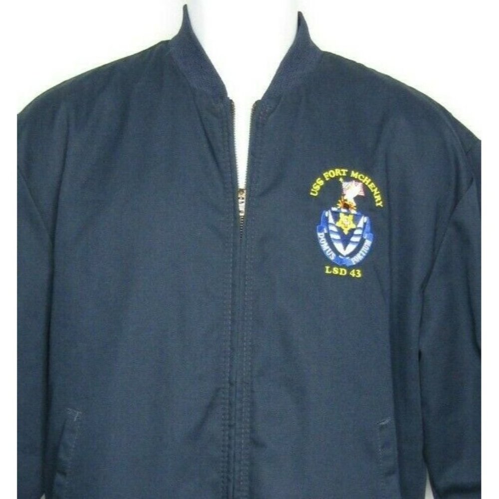 USS FORT MCHENRY LSD-43 NAVY  Embroidered Bomber Jacket Red Kap Insulated Perma